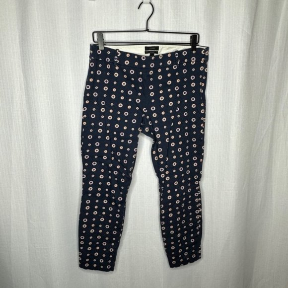 J. Crew Navy Blue‎ Medallion Skinny Minnie Pants - Picture 1 of 3